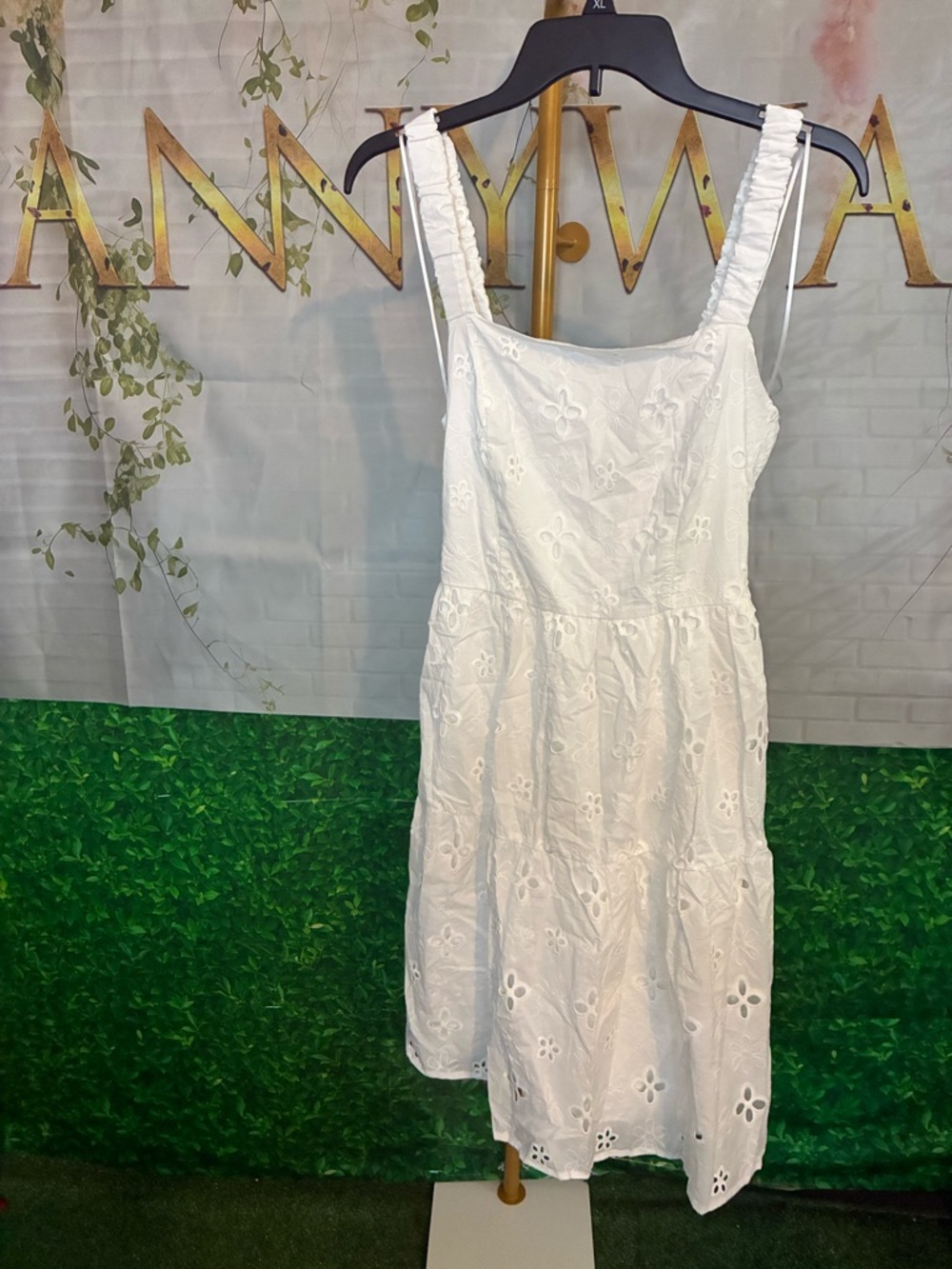 #215 Lucky Brand White Eyelet Dress NWT S